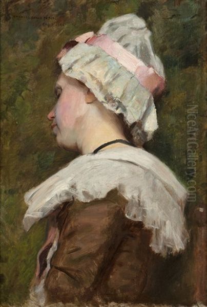 French Woman In Bonnet by Charles Rollo Peters