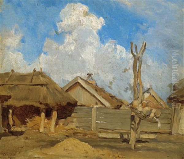 Ungarisches Bauerngehoft by August Xaver Carl von Pettenkofen