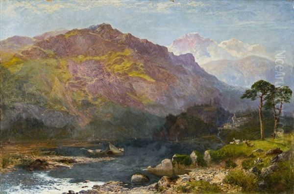 Gebirgslandschaft Mit Fluss by Joseph Paul Pettitt