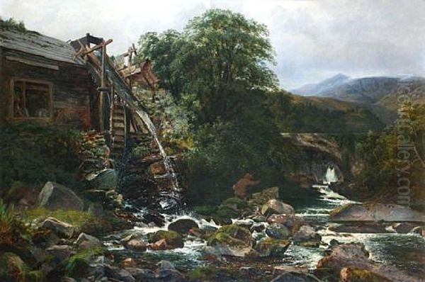 The Old Saw-mill, Dolymelynen, North Wales by Joseph Paul Pettitt