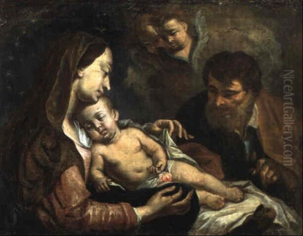 Die Heilige Familie Mit Dem Schlafenden Jesusknaben by Giovanni Battista Pittoni the younger