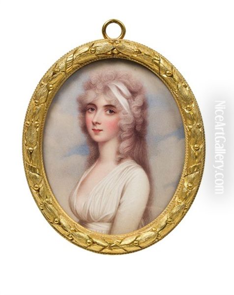 Portratminiatur Lady Harriet Cockerell, Spater Rushout by Andrew Plimer