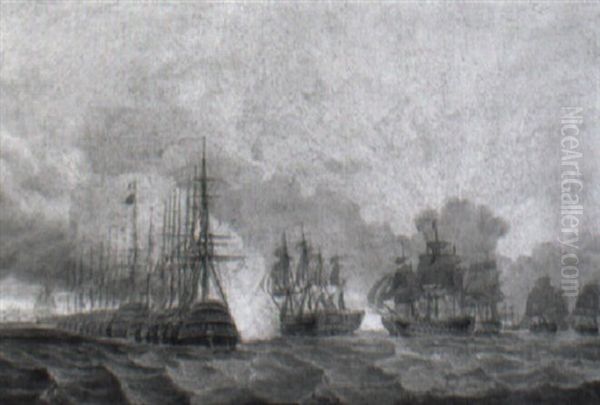 The Battle Of The Nile, Aboukir Bay, 1798 by Nicholas Pocock