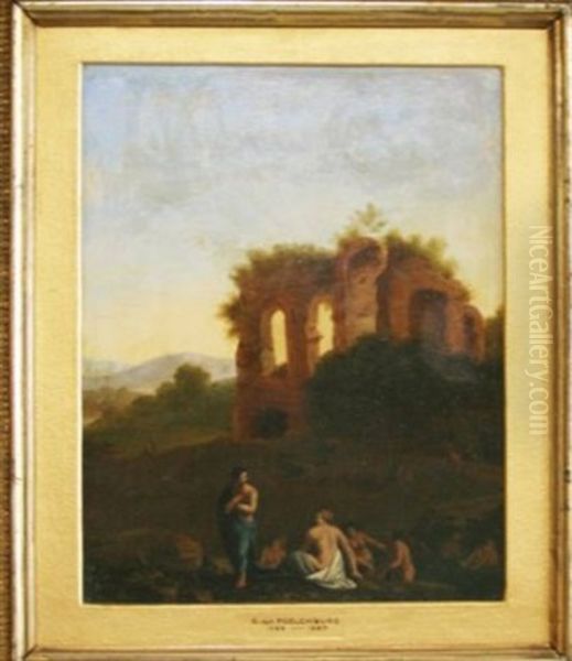 Baigneuses Au Milieu Des Ruines by Cornelis Van Poelenburgh