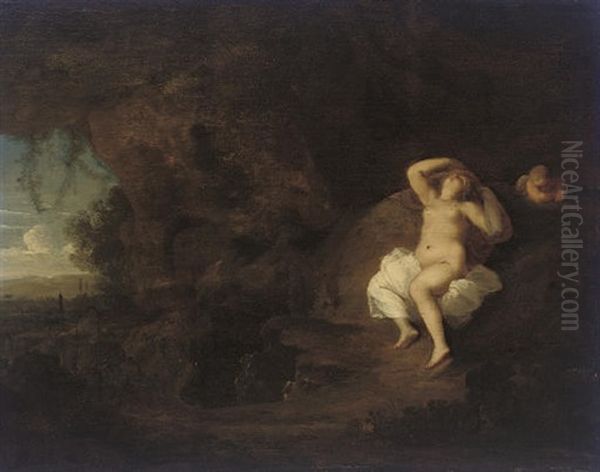 Sleeping Venus And Cupid by Cornelis Van Poelenburgh