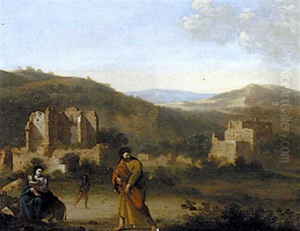 Flucht Nach Agypten by Cornelis Van Poelenburgh