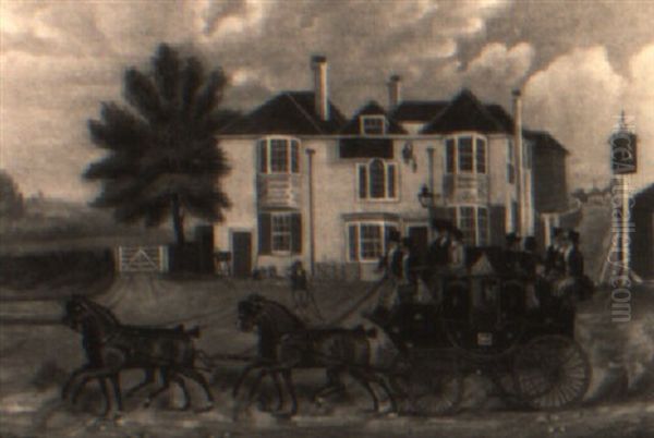 The Royal Bruce Passing The Bald-faced Stag, Finchley by James Pollard