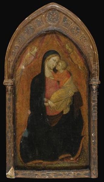 Madonna And Child With Two Angels by Giovanni dal Ponte