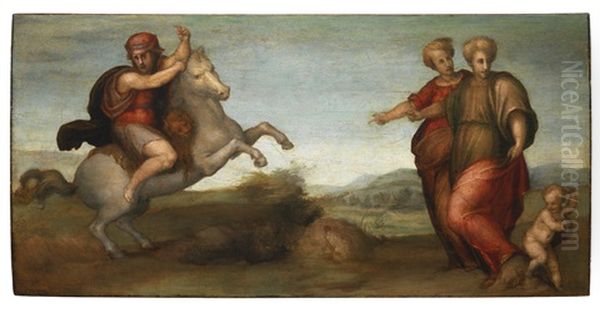 Marcus Curtius Leaping Into The Abyss by  Pontormo