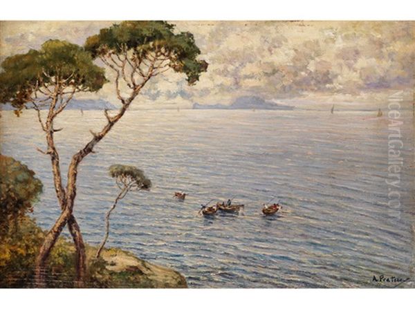 Blick Vom Festland Auf Die Insel Capri by Attilio Pratella