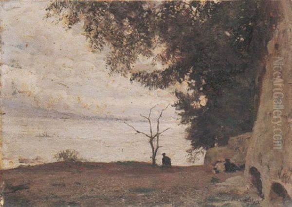 Paesaggio Costiero Con Figure by Attilio Pratella