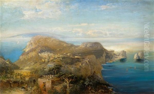 View Of Capri With Faraglioni by Ambrogio Preda