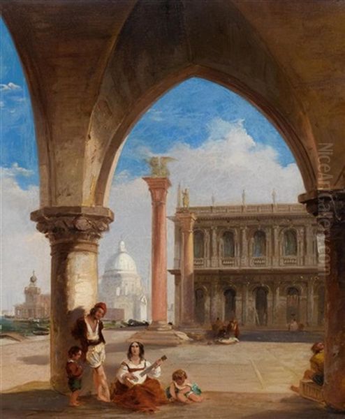 Ansicht Auf Venedig Mit Musikanten by Edward Pritchett