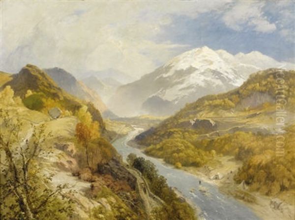 Fishing In A Mountain Stream, The Bowder Stone by James Baker Pyne