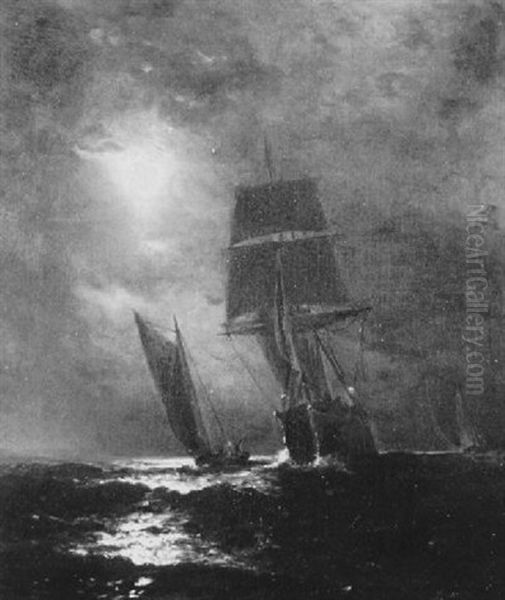 Moonlight At Sea by Arthur Quartley