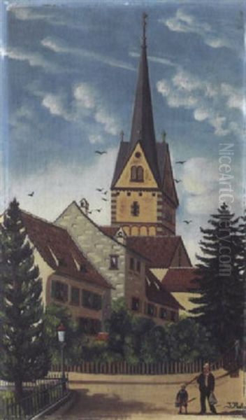 Schaffhausen - Blick Auf Pfrundhauser Und Munsterturm Von Allerheiligen by Johannes Rahm