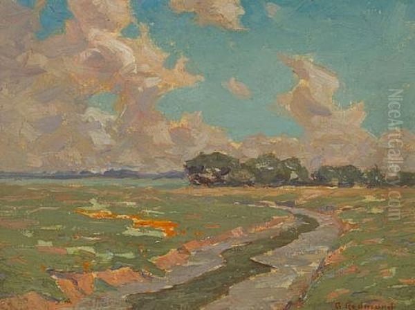 River And Oaks by Granville S. Redmond