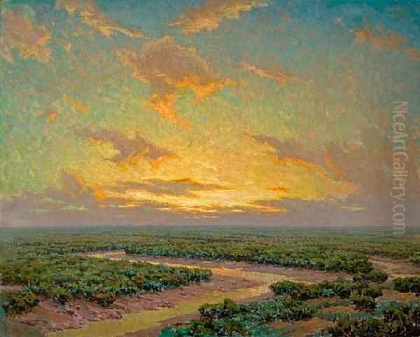 Marsh Under Golden Skies by Granville S. Redmond