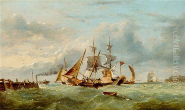 Congestion At The Harbour Mouth by Henry Redmore