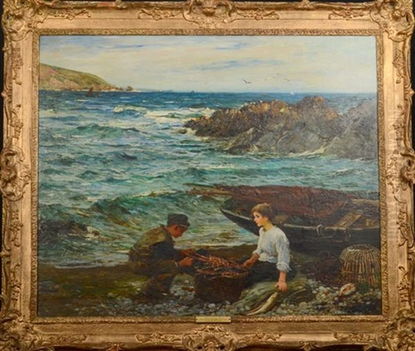 Talland Bay (between Looe And Fowey) by John Robertson Reid