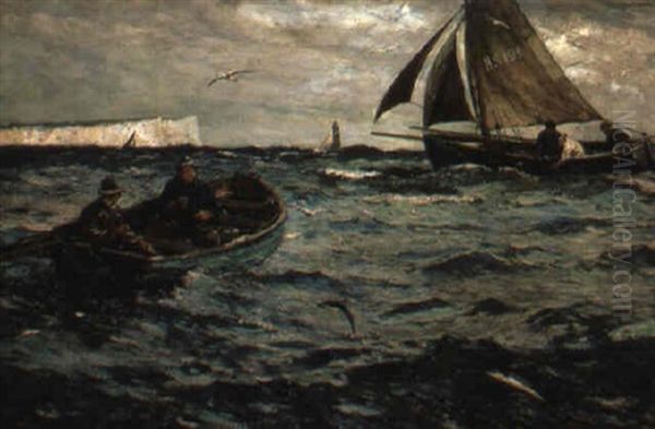 Kustlandskap Med Fiskare by John Robertson Reid