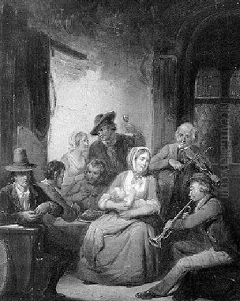 Musicians In A Tavern by Henricus Engelbertus Reijntjens