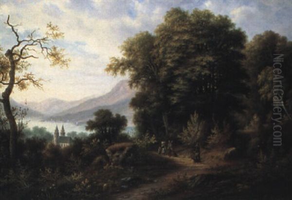 Landschaft Mit See Im Schwarzwald by Fritz Reiss