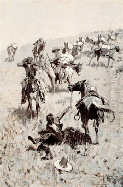 Mexican Smugglers Attacked By Customs House Guards by Frederic Remington