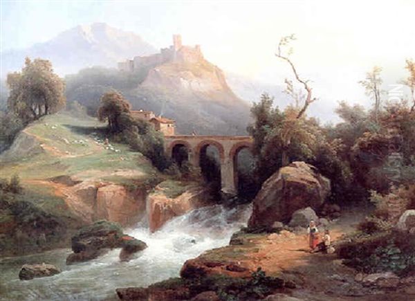 Vue De La Campagne Romaine, L'albano Laziale(?) by Jean Charles Joseph Remond