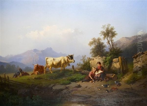 Geschwister Bei Dem Vieh by August von Rentzell