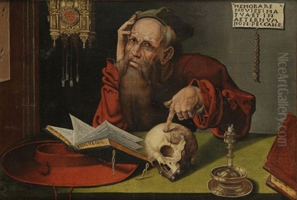 Saint Jerome A L'etude by Marinus van Reymerswaele