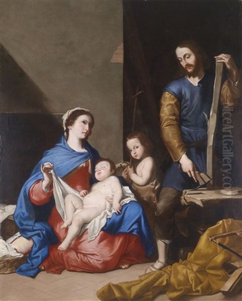 Die Heilige Familie Mit Dem Johannesknaben In Der Schreiner by Jusepe de Ribera