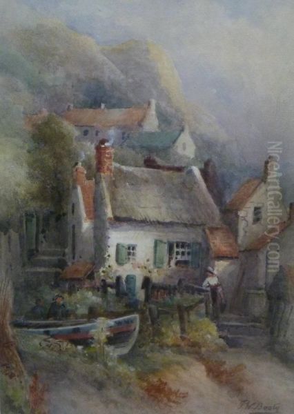 Cottages At Runswick Bay by Frederick William Booty