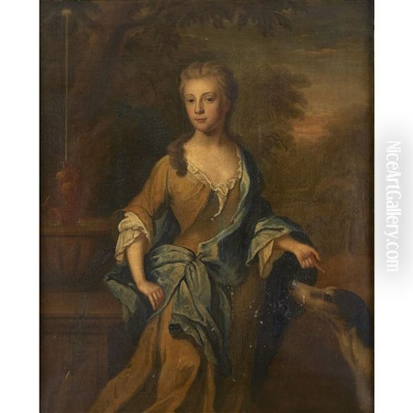 Portrait Of A Lady, Three-quarter Length, Said To Be Elizabeth D'avenant by Jonathan Richardson