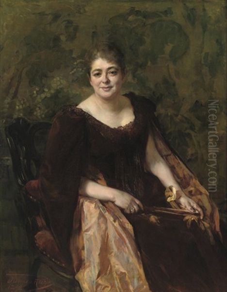 The Artist's Elegant Mother In Law by Herman Jean Joseph Richir