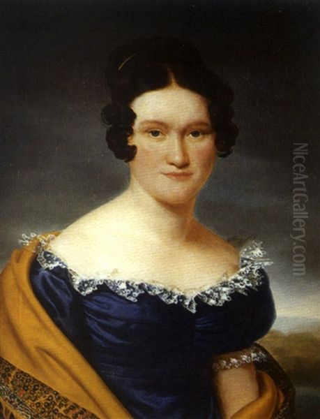 Portrait De Femme Au Chale by Henri Francois Riesener