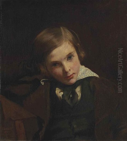 Portrait De Jeune Garcon En Buste by Leon Louis Antoine Riesener