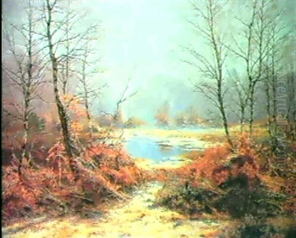 River Landscape In Autumn by Albert Gabriel Rigolot