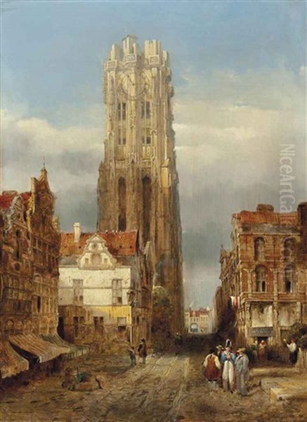 Tower Of The Church Of St. Rombouts, Mechelen by David Roberts