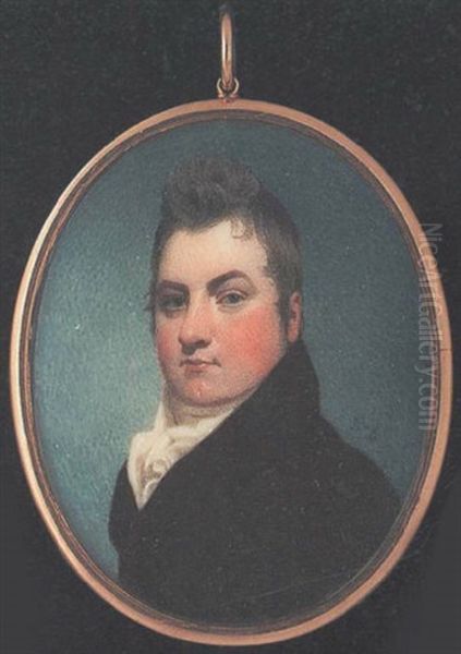 A Young Gentleman Wearing Black Coat, White Waistcoat And Cravat by Andrew Robertson