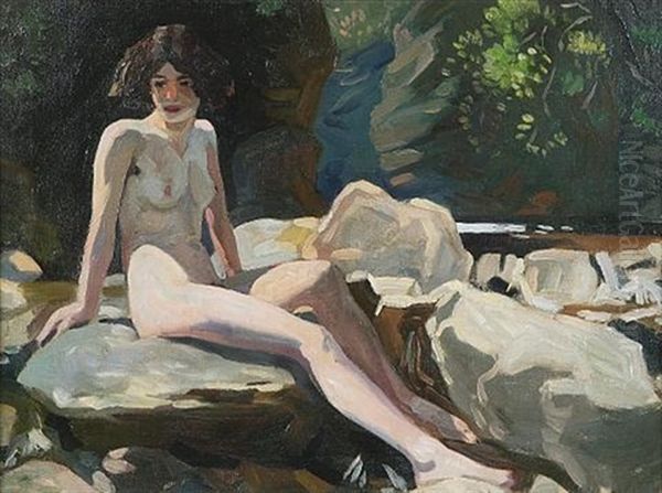 Study Of Anne Finlay Seated by Eric Harold Macbeth Robertson