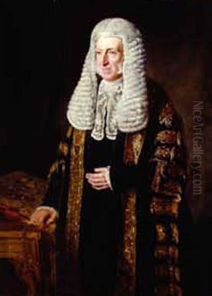 Portrait Of Lord Chancellor Robert Monsey Rolfe Cranworth by Julius Amatus Roeting