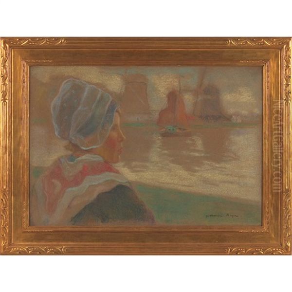 Breton Girl On Shore by Guillaume Georges Roger