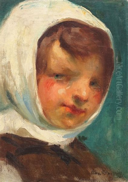 Girl With White Kerchief by Alexandru Romano