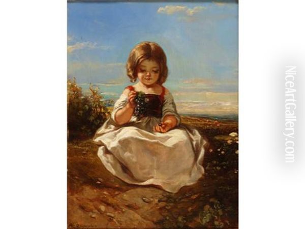 La Petite Fille Dans Les Vignes by Camille Joseph Etienne Roqueplan