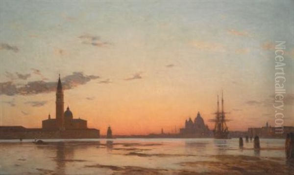 Le Canal San Marco, Au Crepuscule, Venise by Amedee Rosier