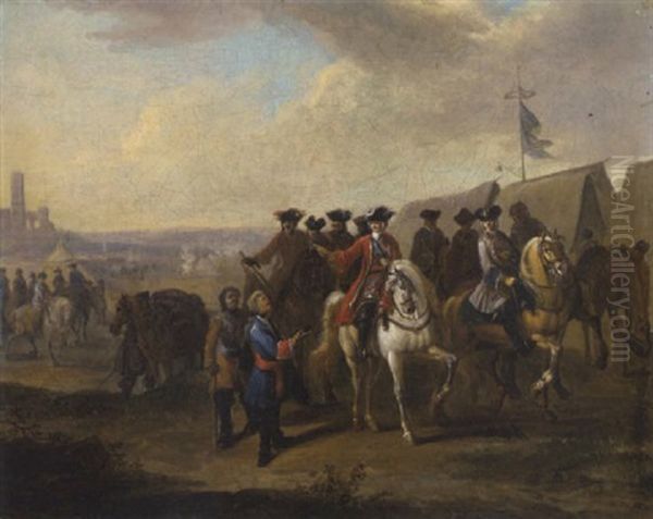 John Churchill, 1st Duke Of Marlborough, Interrogating A French Prisoner Near An Encampment (at The Battle Of Blenheim?) by James Ross