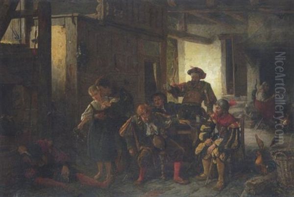 Landsknechte In Der Wirtsstube by Ludwig Christian F. W. von Rossler