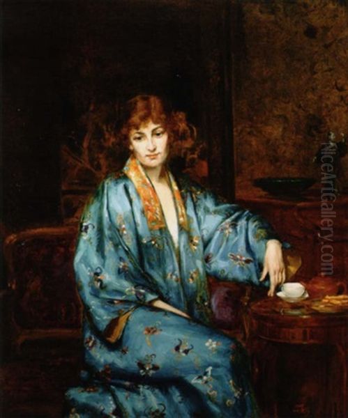 Lady In Blue Gown by Dolf van Roy