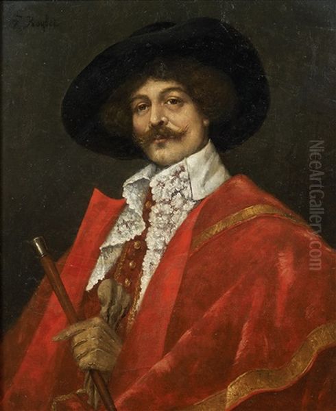 Portrait D'homme En Costume Du, Xviieme Siecle by Ferdinand Victor Leon Roybet